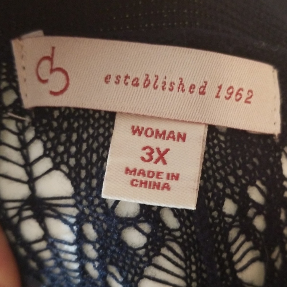 Blue crochet long cardigan coverup 3X - Picture 8 of 8